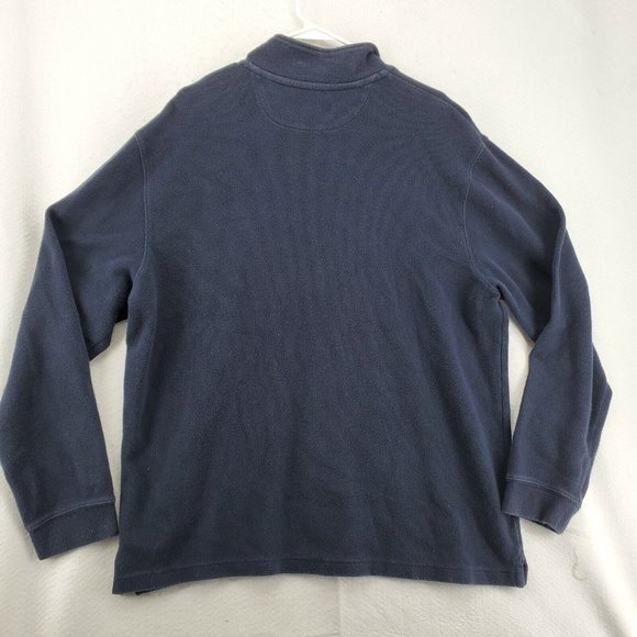 Chaps Shirt Men's Long Sleeve 1/4 Zip Pullover Sweatshirt Blue Extra Large - Picture 9 of 12